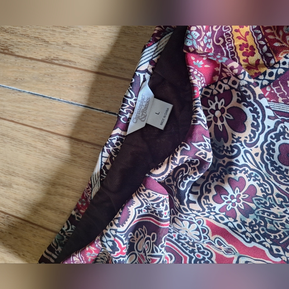 Bohemian Paisley Print Skirt Christopher & Banks - Picture 2 of 3